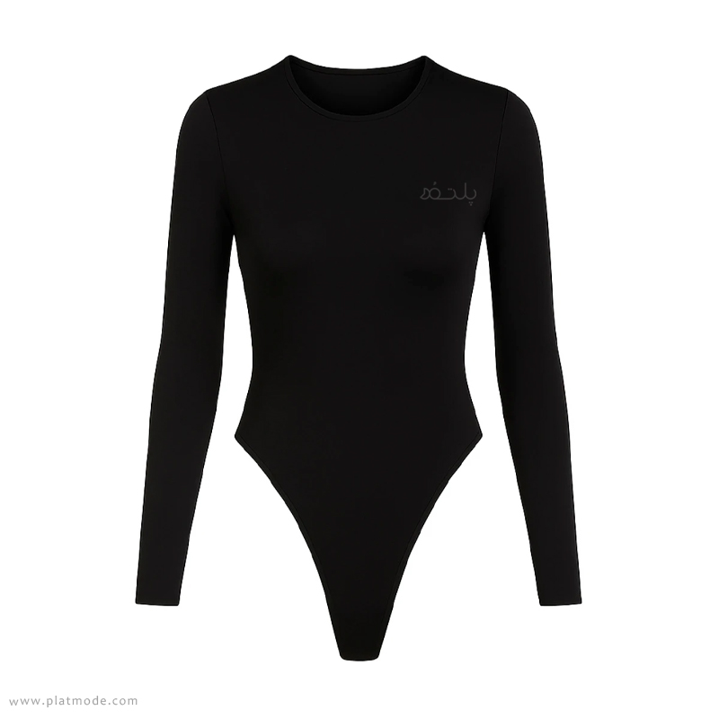 بادی آستین بلند نخی یقه گرد