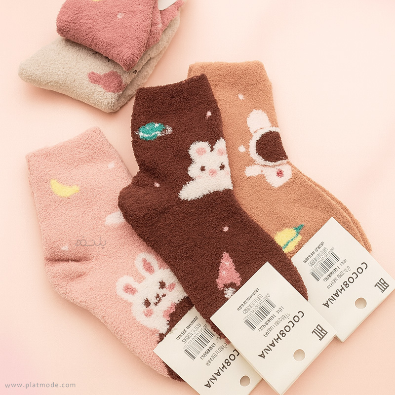 جوراب حوله ای بچه گانه نیم ساق